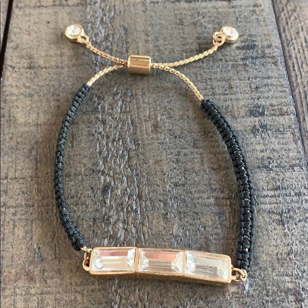 Gold diamond black adjustable bracelet 💛